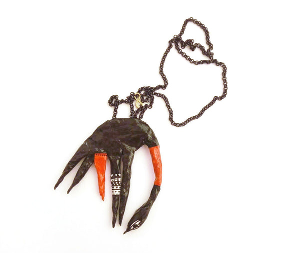 Black Peacock Necklace - Found in Italy