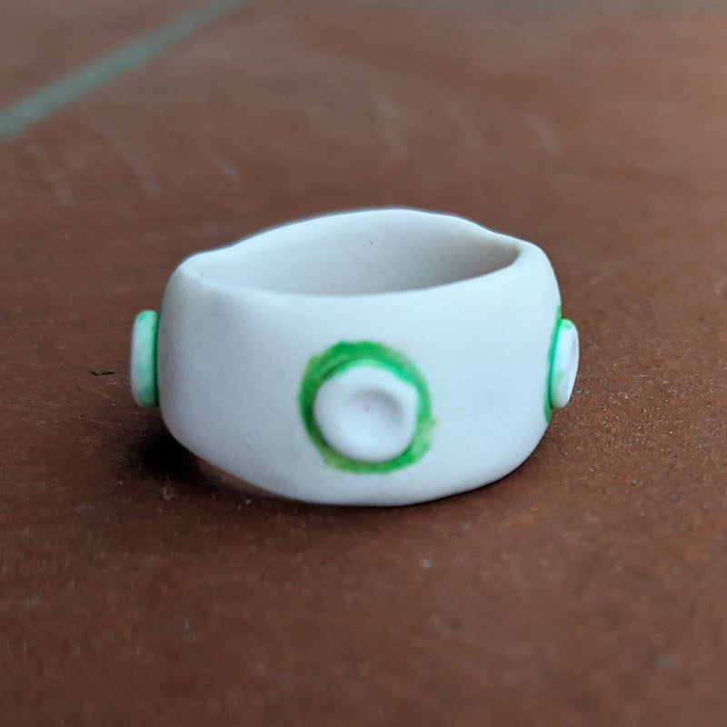 White & Green Ring - Found in Italy