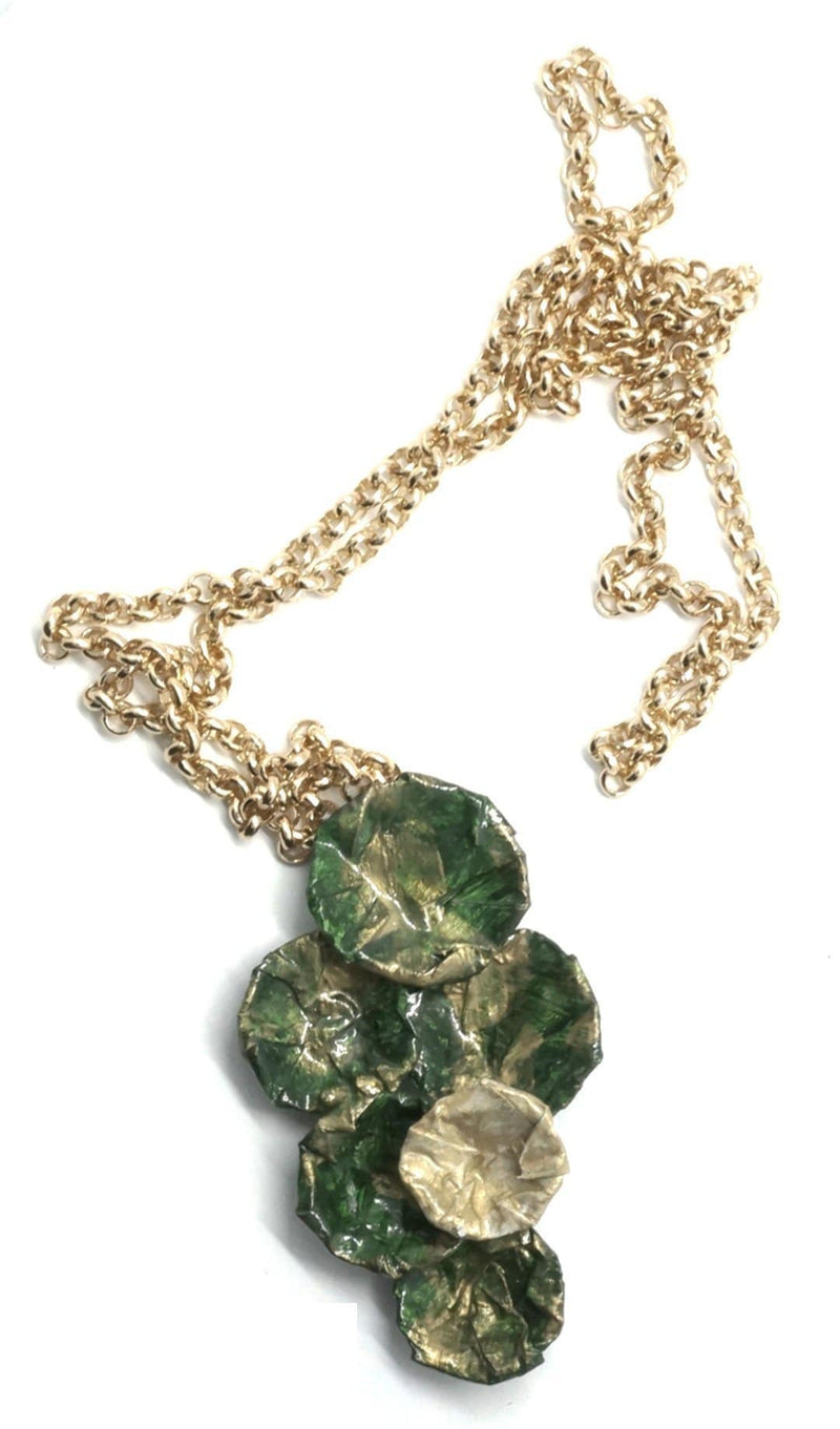 Golden Green Acrylic Necklace - Found in Italy