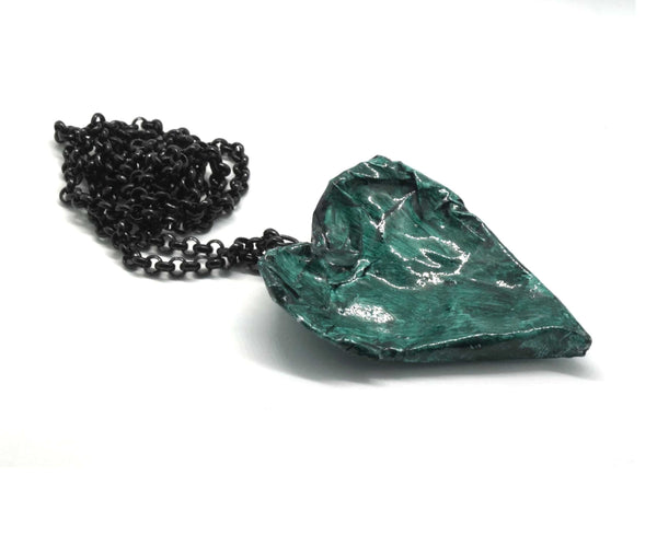 Green Hearted Necklace - Found in Italy