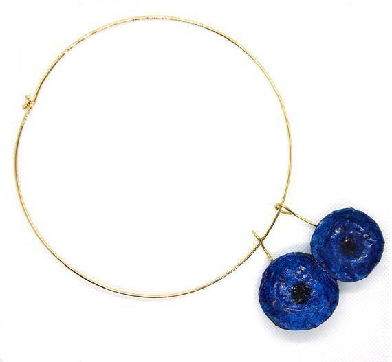 Blue Flowers Choker Necklace - Found in Italy