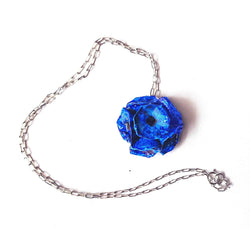 Long Blue Flower Necklace - Found in Italy