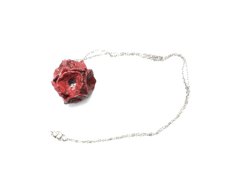 Red Flower Necklace - Found in Italy