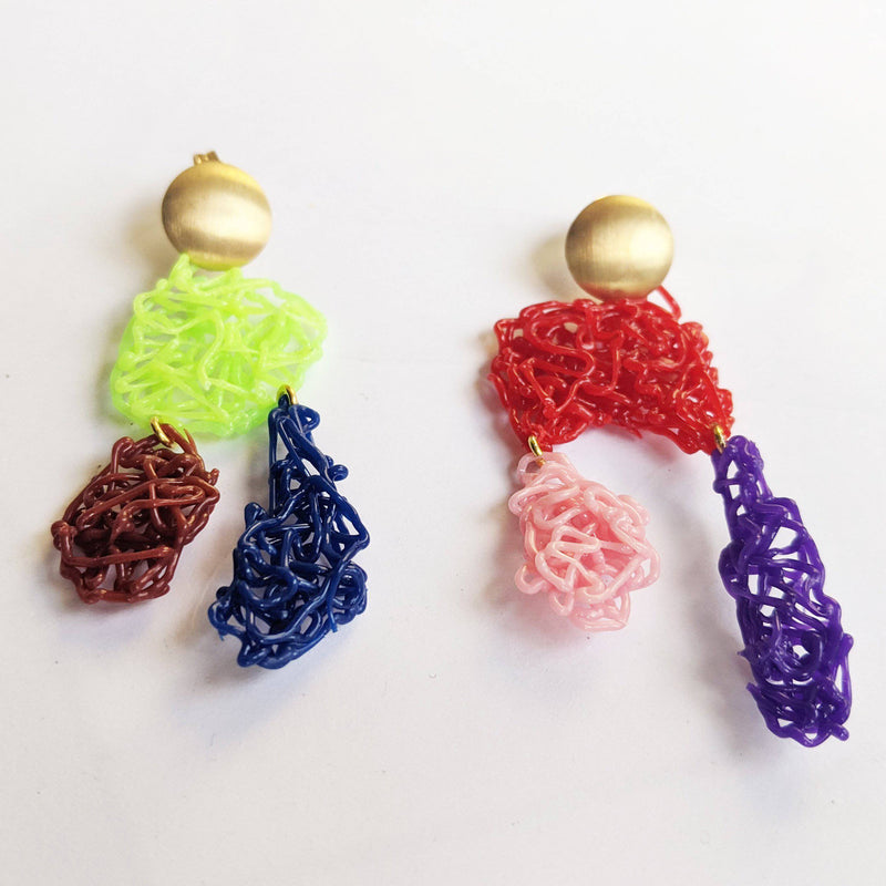 Colorful Bioplastic Earrings - Found in Italy