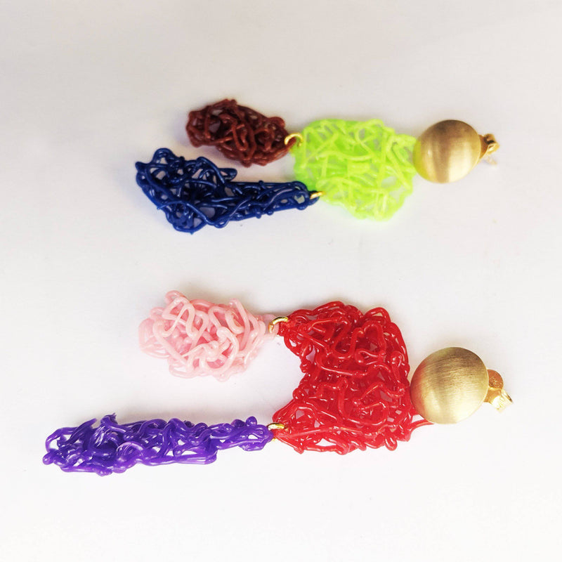 Colorful Bioplastic Earrings - Found in Italy