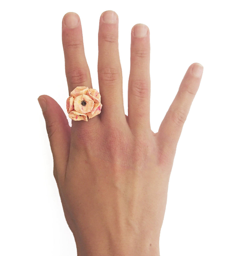 Pink Flower RIng - Found in Italy