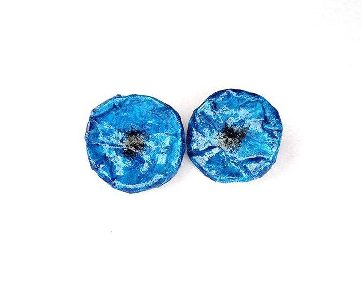 Blue Flower Studded Earrings - Found in Italy