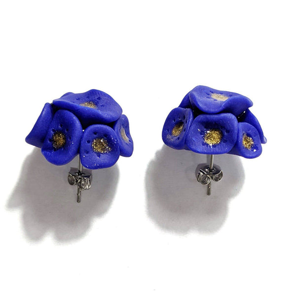 Blue & Gold Flower Earrings - Found in Italy