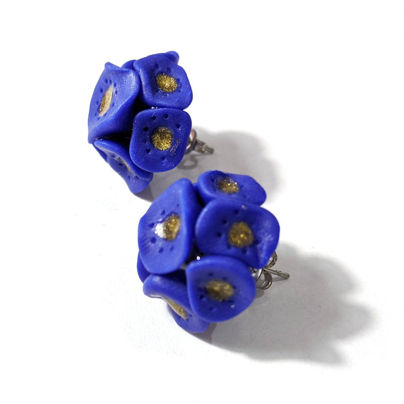 Blue & Gold Flower Earrings - Found in Italy