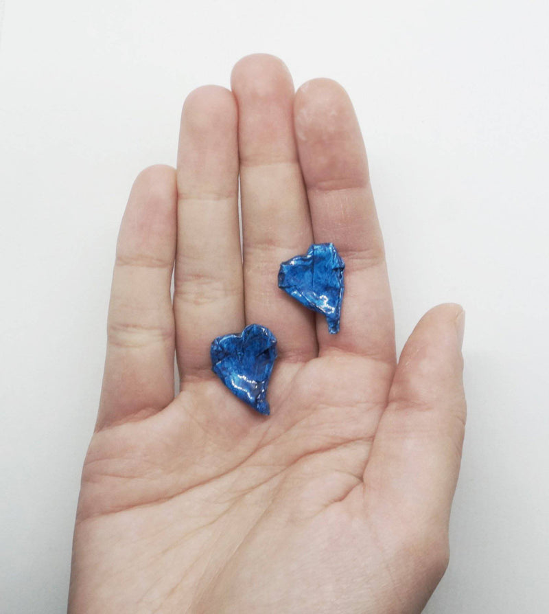 Blue Heart Earrings - Found in Italy