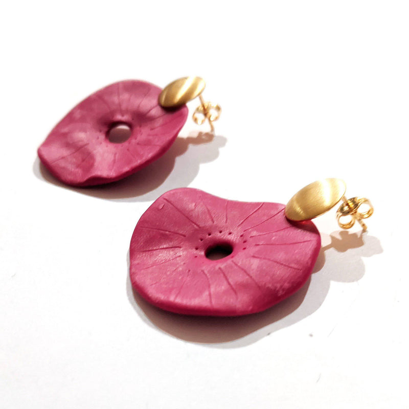 Dangling burgundy Earrings - Found in Italy
