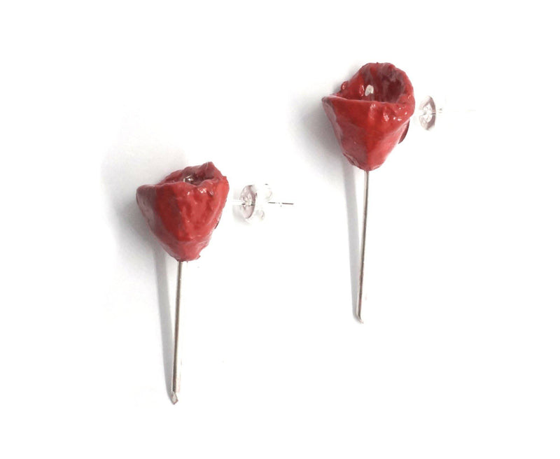 Red flower Earrings - Found in Italy