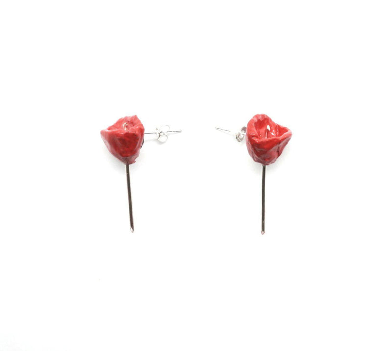 Red flower Earrings - Found in Italy