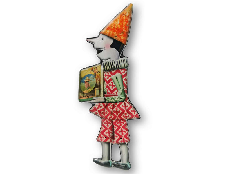 Pinocchio Goes To School Brooch - Found in Italy