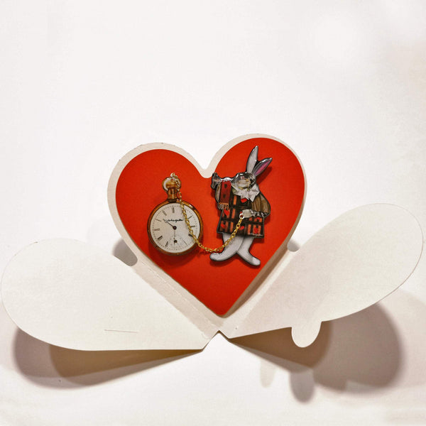 The White Rabbit and Clock Brooch - Found in Italy